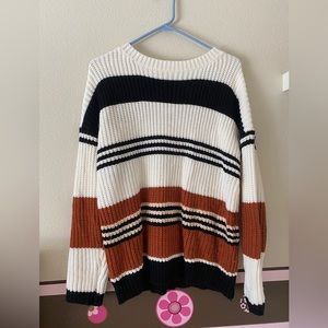 Oversized Striped Knit Sweater